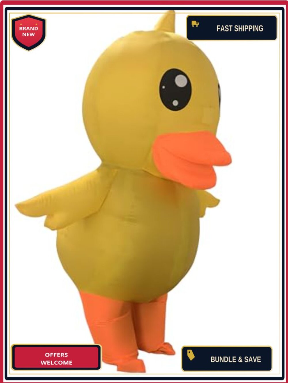Inflatable Duck Costume Adult Waterproof Polyester Fan Operated